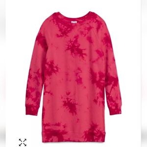 SPLENDID Girls Tie Dye Long Sleeve Sweater Dress In Pink/red Size 10 NWT